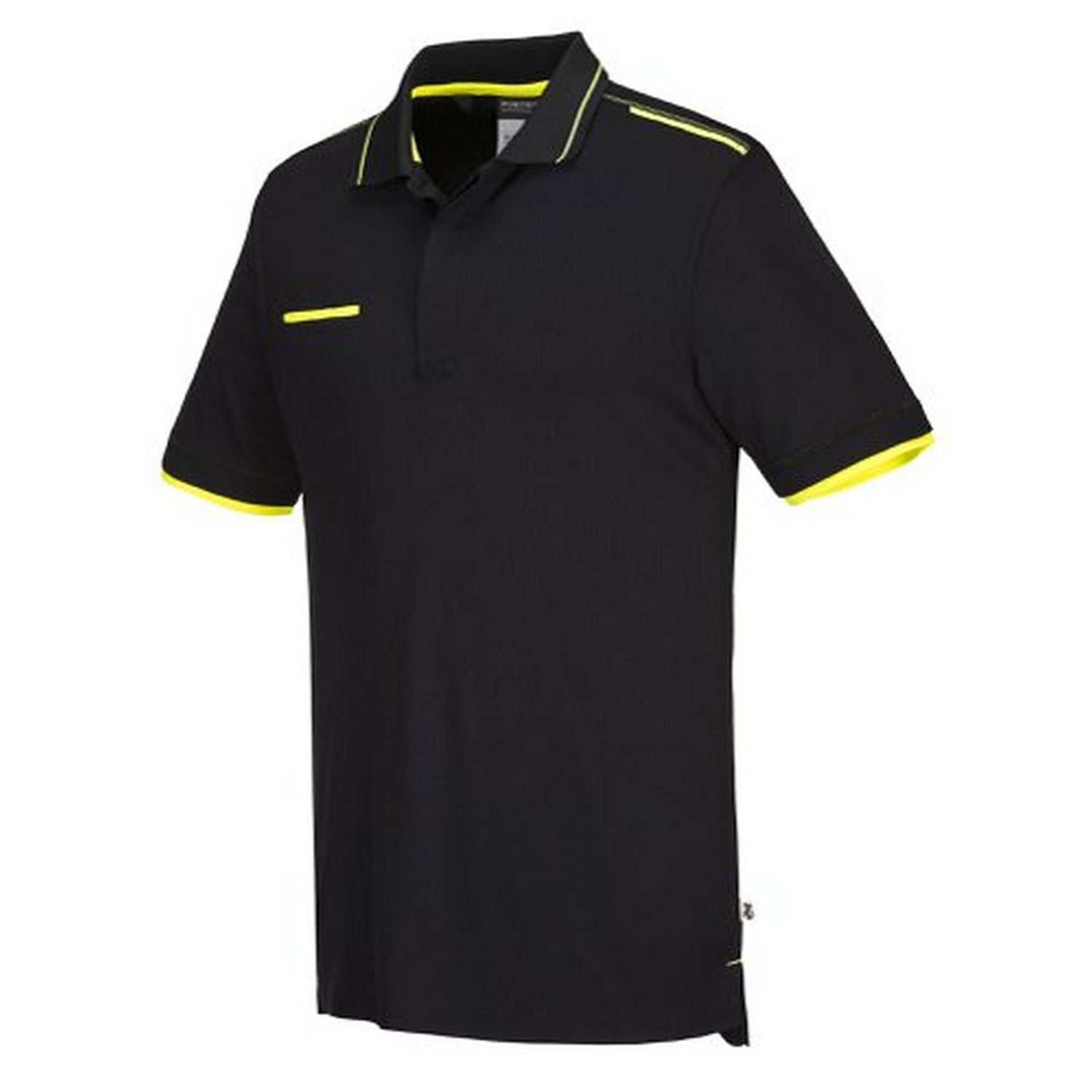 Black - Side - Portwest Mens WX3 Eco Polo Shirt