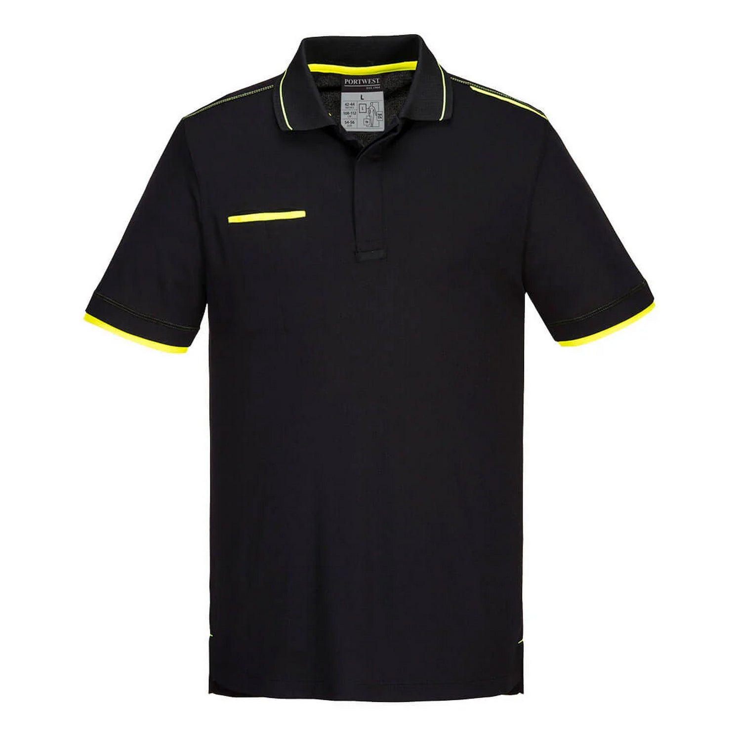 Black - Front - Portwest Mens WX3 Eco Polo Shirt