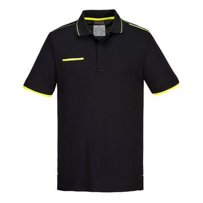 Black - Front - Portwest Mens WX3 Eco Polo Shirt