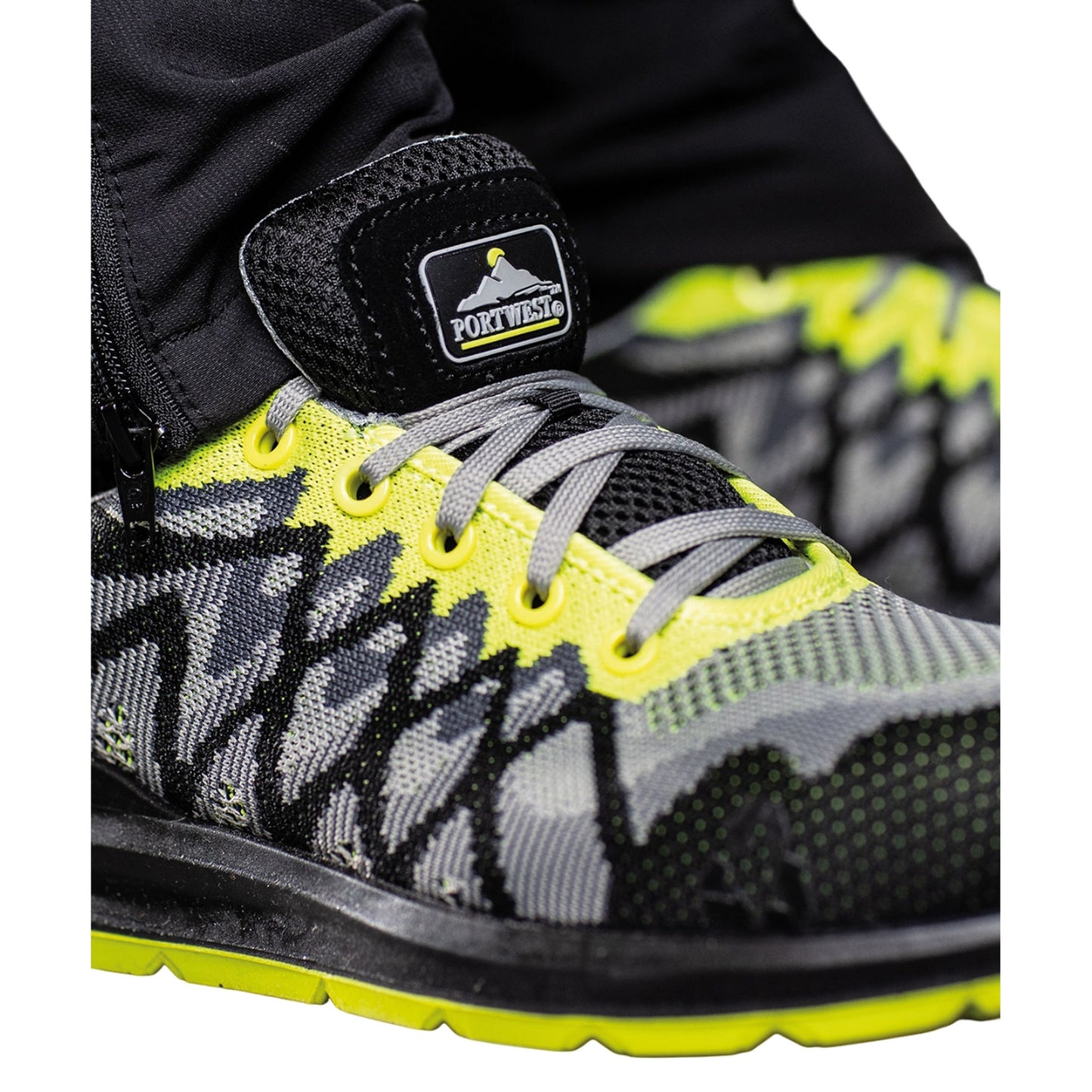 Black-Yellow - Lifestyle - Portwest Mens Eco Composite Lite Safety Trainers