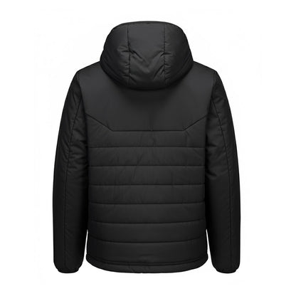 Black - Back - Portwest Mens Professional Insulated Hooded Padded Jacket