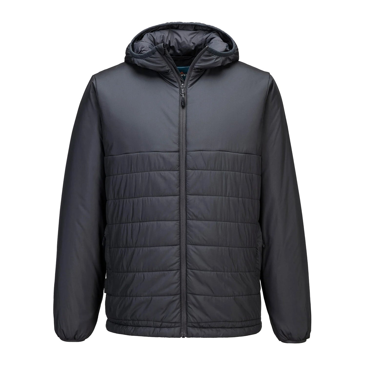 Grey - Front - Portwest Mens Professional Insulated Hooded Padded Jacket