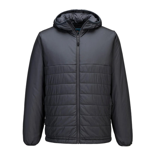 Grey - Front - Portwest Mens Professional Insulated Hooded Padded Jacket