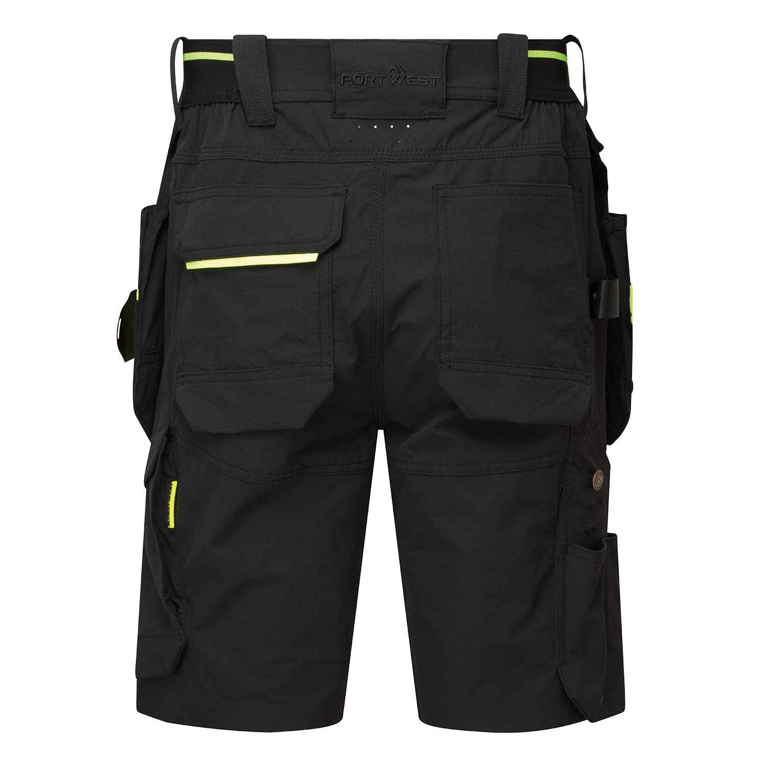 Black - Back - Portwest Mens EV4 Work Shorts