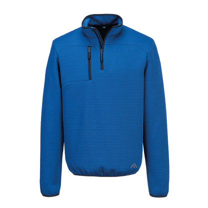 Blue - Front - Portwest Mens KX3 Textured Quarter Zip Sweatshirt