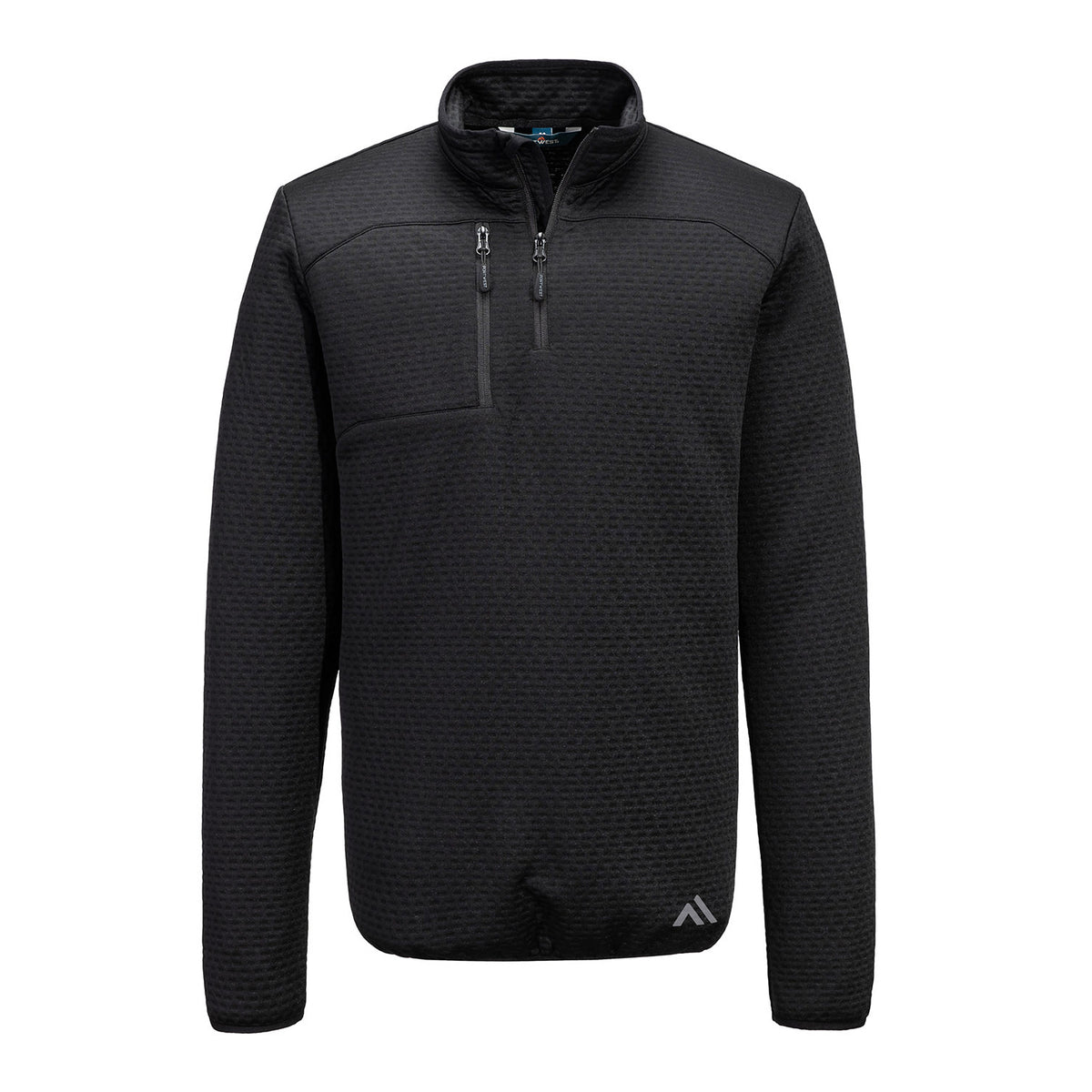 Black - Front - Portwest Mens KX3 Textured Quarter Zip Sweatshirt
