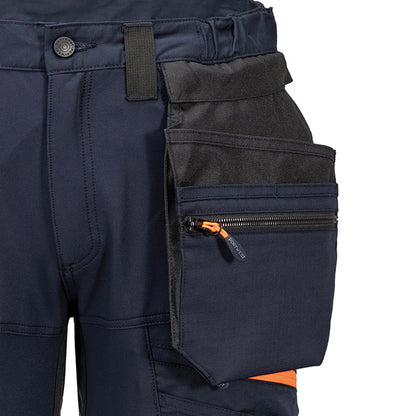 Navy - Back - Portwest Mens DX444 Detachable Holster Pocket Work Shorts