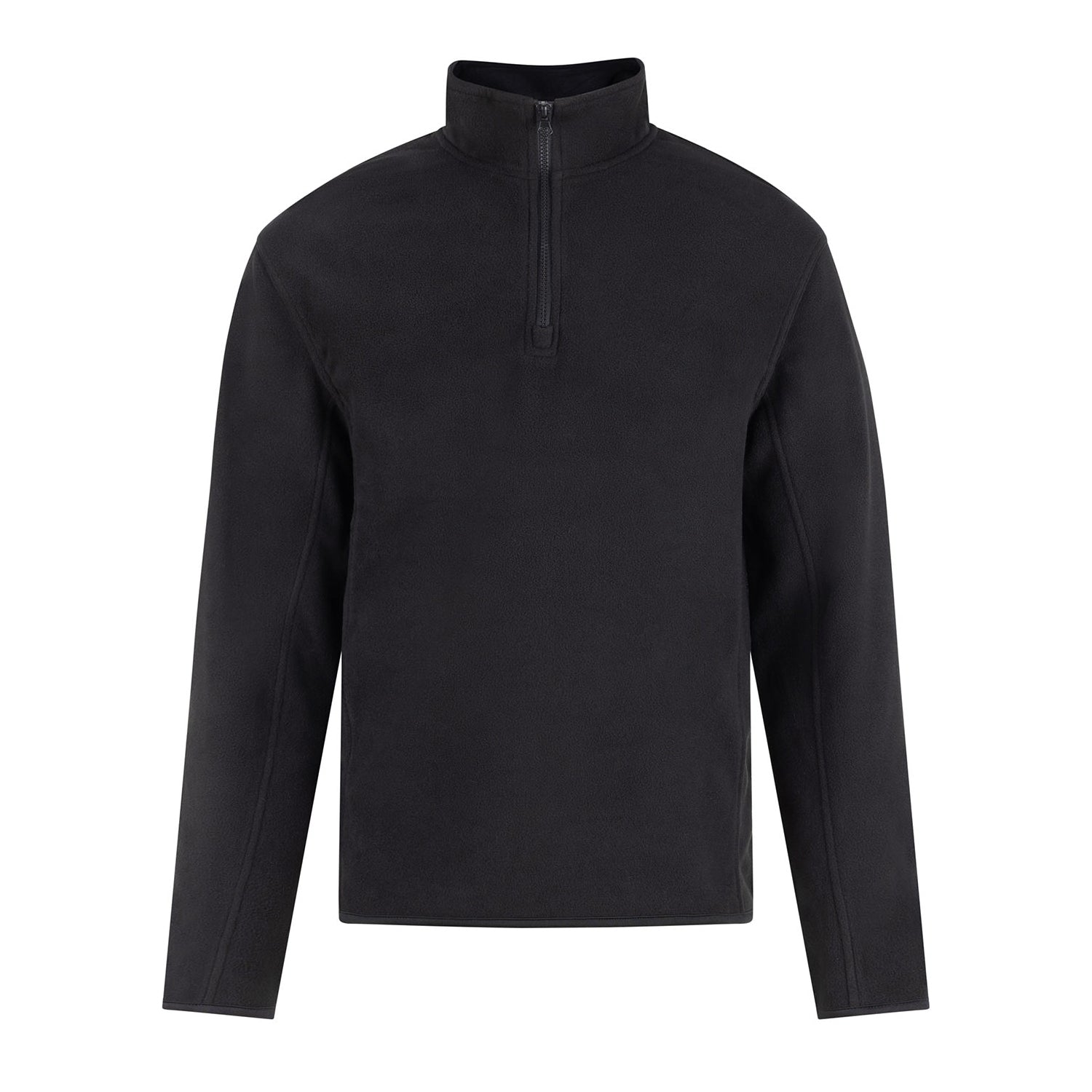 Black - Front - PRO RTX Mens Microfleece Half Zip Jumper