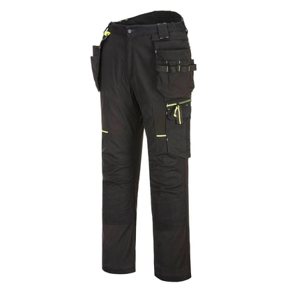 Black - Front - Portwest Mens EcoStretch Holster Pocket Work Trousers