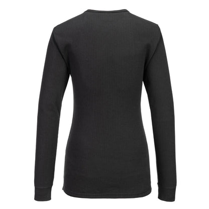 Black - Back - Portwest Womens-Ladies Base Layer Top