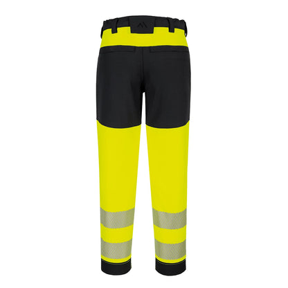 Yellow-Black - Back - Portwest Womens-Ladies Stretch Hi-Vis Work Trousers