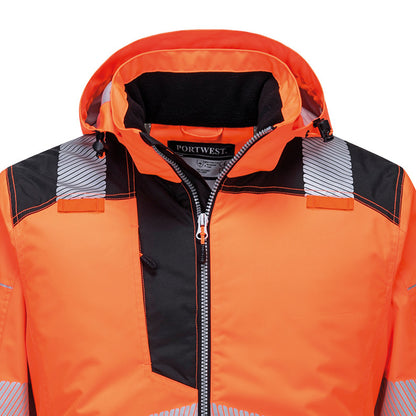 Orange-Black - Back - Portwest Mens Hi-Vis Winter Jacket