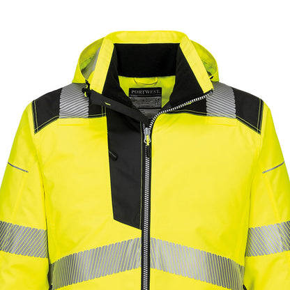 Yellow-Black - Back - Portwest Mens Hi-Vis Winter Jacket