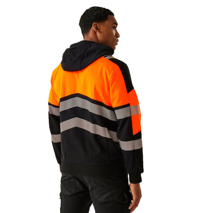 Black-Orange - Back - Regatta Professional Unisex Adult X-Pro Class 2 Hi-Vis Hoodie