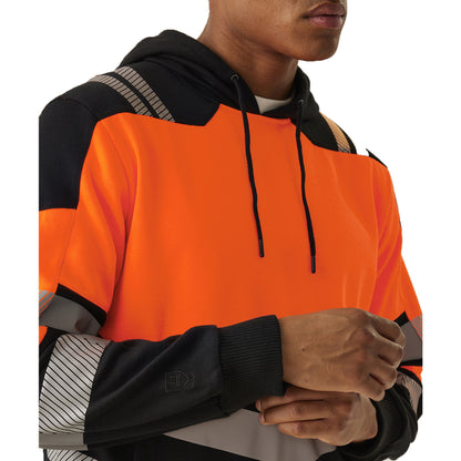 Black-Orange - Side - Regatta Professional Unisex Adult X-Pro Class 2 Hi-Vis Hoodie