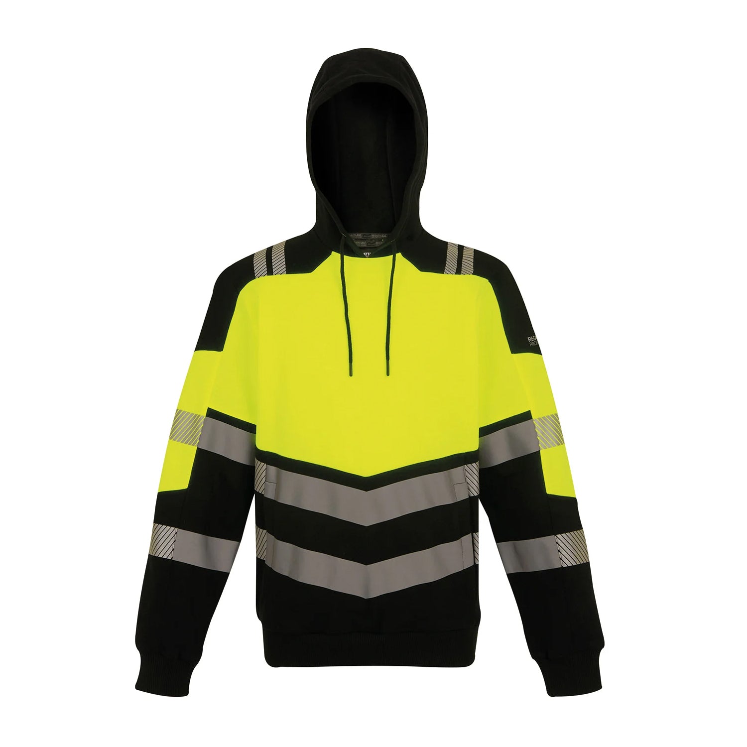 Black-Yellow - Front - Regatta Professional Unisex Adult X-Pro Class 2 Hi-Vis Hoodie