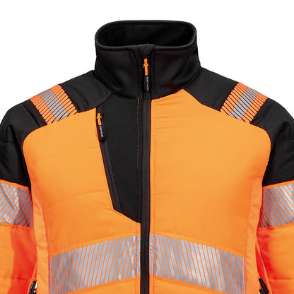 Orange-Black - Back - Portwest Womens-Ladies Hybrid Baffled Hi-Vis Jacket