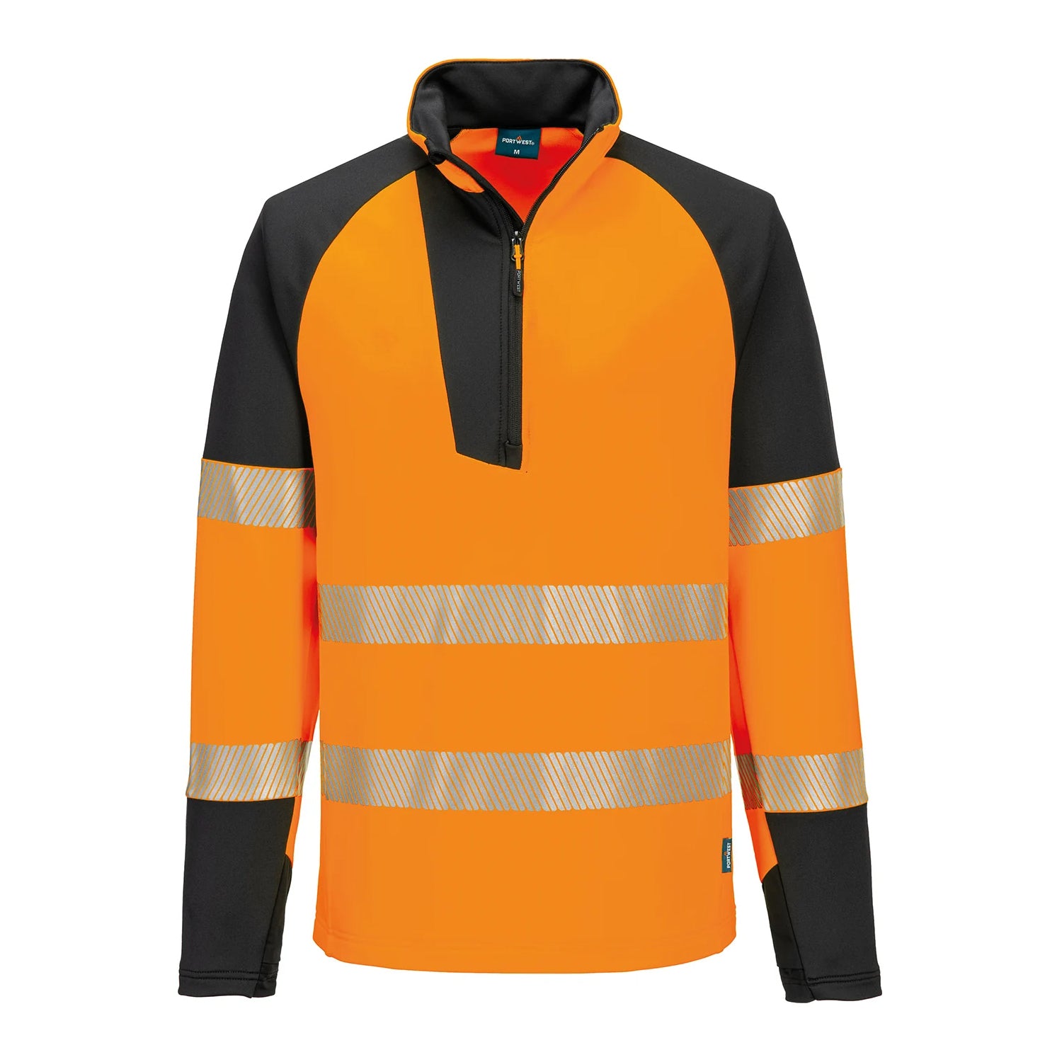 Orange-Black - Front - Portwest Mens Hi-Vis Safety Sweatshirt