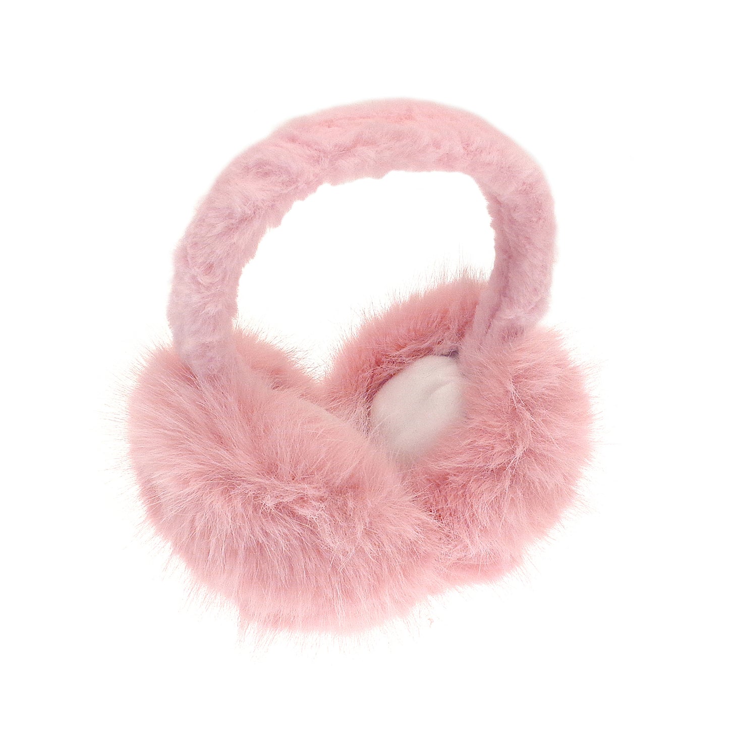 Pink - Front - Ribbon Faux Fur Earmuffs
