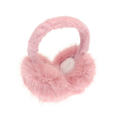 Pink - Front - Ribbon Faux Fur Earmuffs