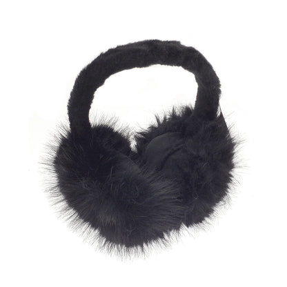 Black - Front - Ribbon Faux Fur Earmuffs