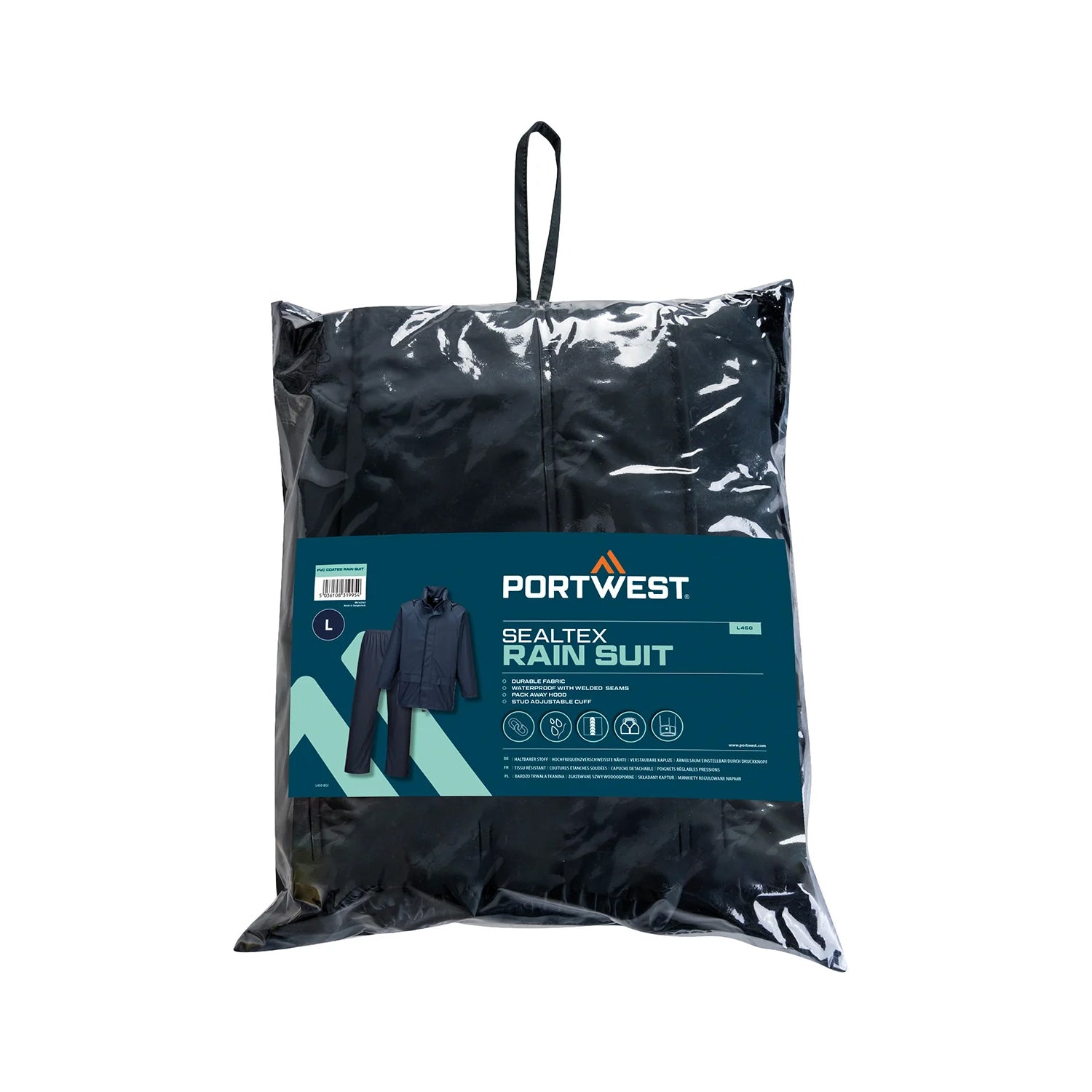 Navy - Back - Portwest Mens Sealtex Essential Two-Piece Rain Suit