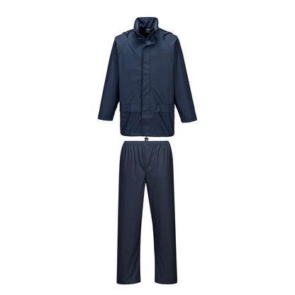 Navy - Front - Portwest Mens Sealtex Essential Two-Piece Rain Suit