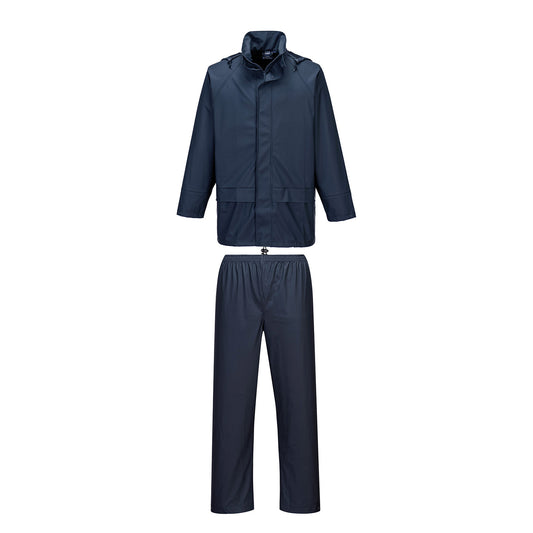 Navy - Front - Portwest Mens Sealtex Essential Two-Piece Rain Suit