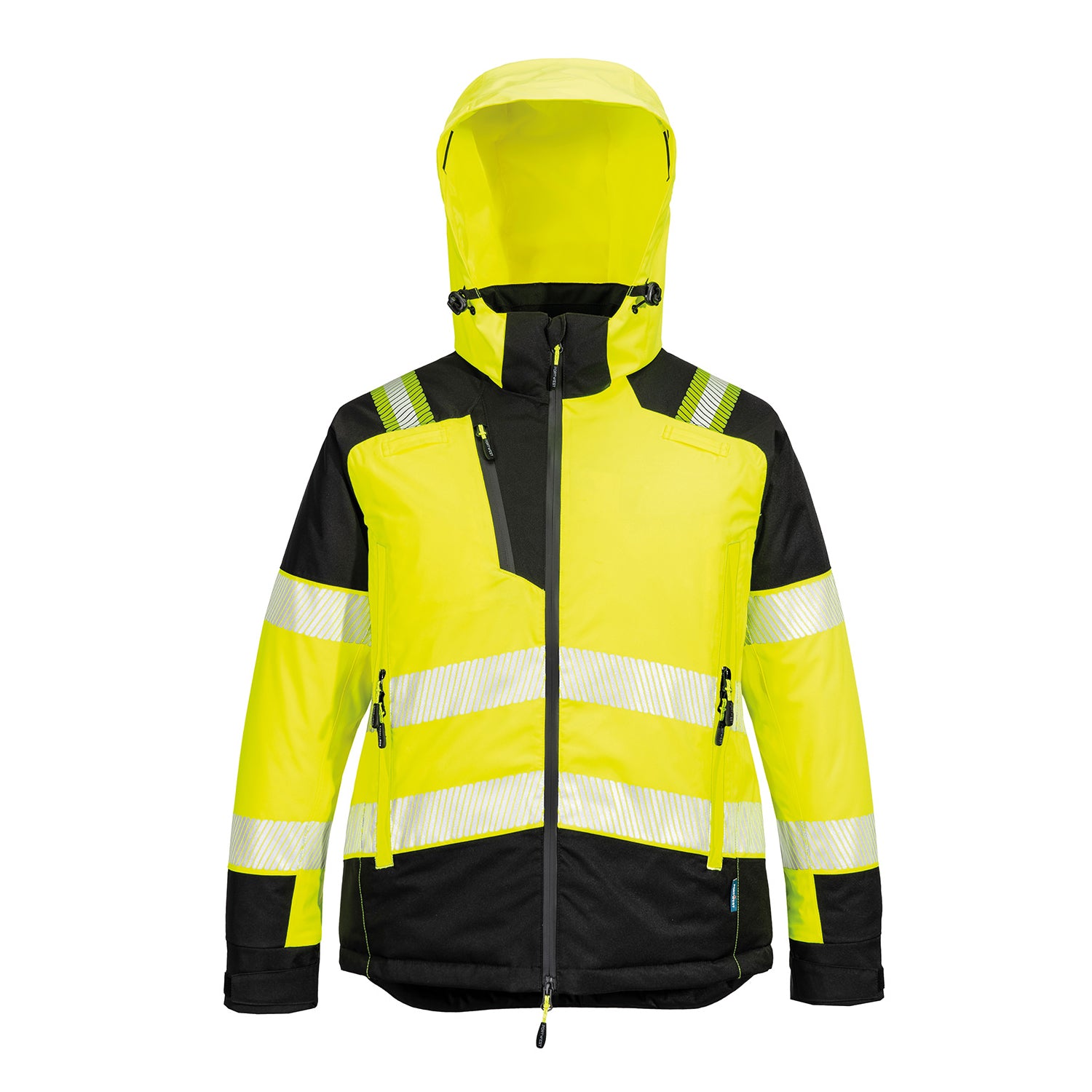 Yellow-Black - Front - Portwest Womens-Ladies PW3 Hi-Vis Winter Jacket