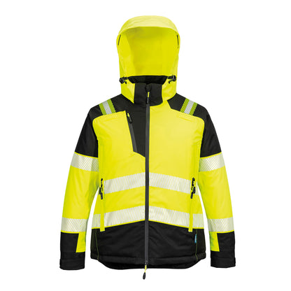 Yellow-Black - Front - Portwest Womens-Ladies PW3 Hi-Vis Winter Jacket
