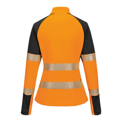 Red-Black - Back - Portwest Womens-Ladies PW3 Hi-Vis Quarter Zip Jacket