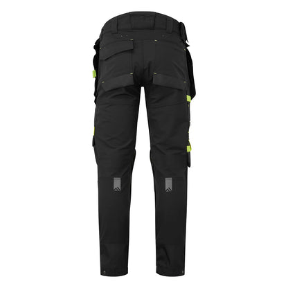 Black - Back - Portwest Mens Holster Detachable Stretch Work Trousers