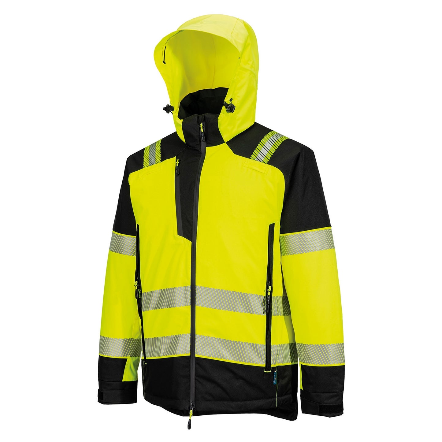 Yellow-Black - Side - Portwest Mens Hi-Vis Winter Jacket