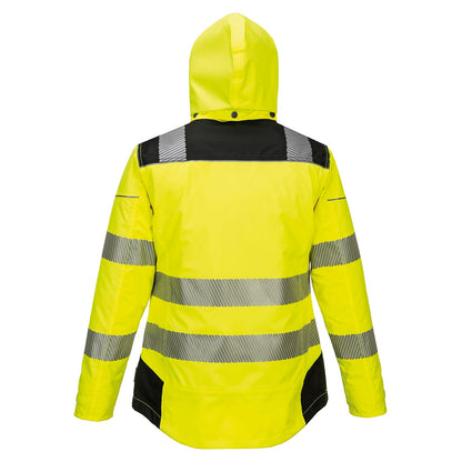 Yellow-Black - Back - Portwest Womens-Ladies Hi-Vis Winter Jacket
