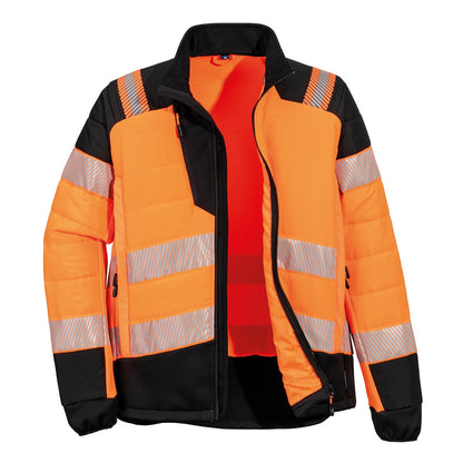 Orange-Black - Back - Portwest Mens Hybrid High-Vis Jacket