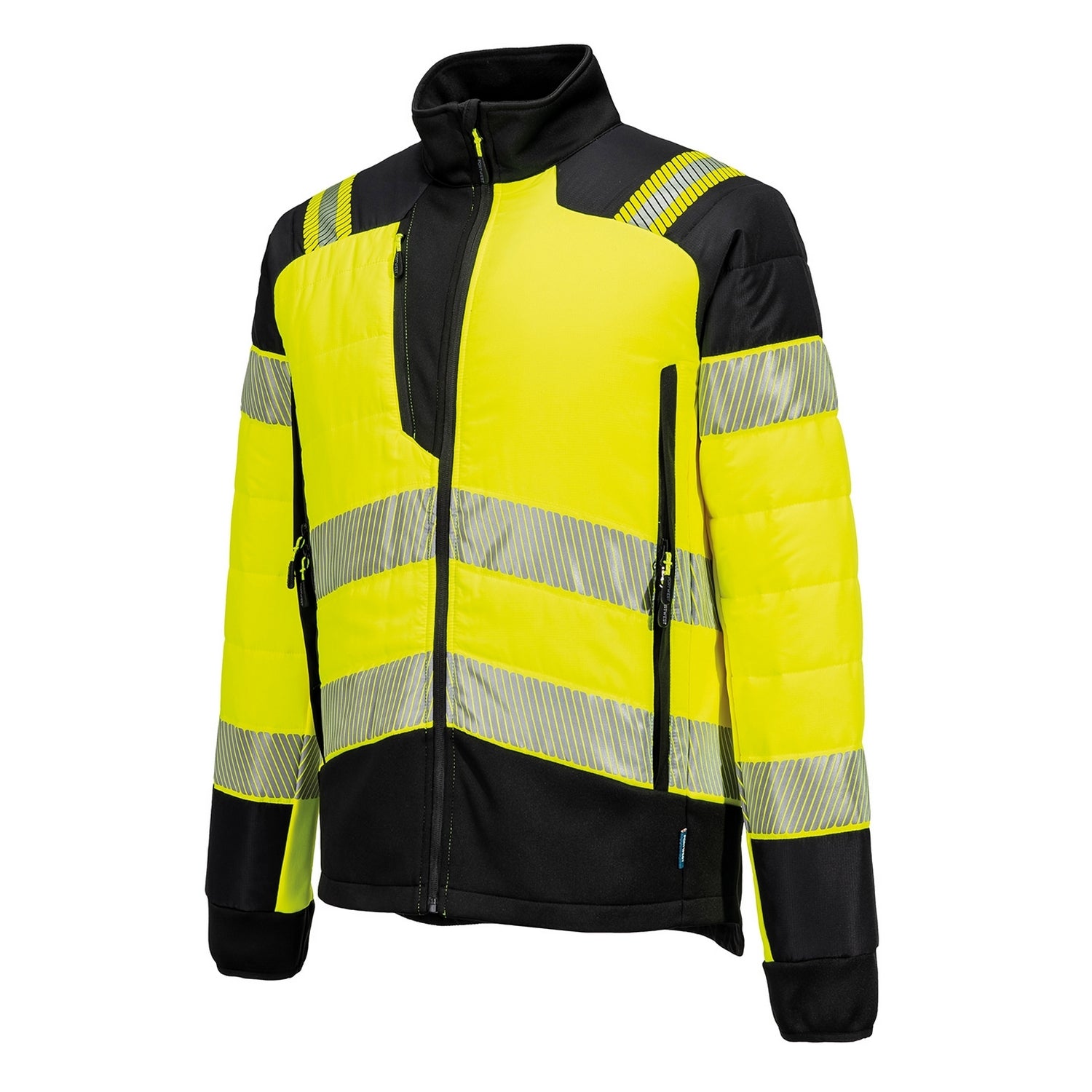 Yellow-Black - Side - Portwest Mens Hybrid High-Vis Jacket