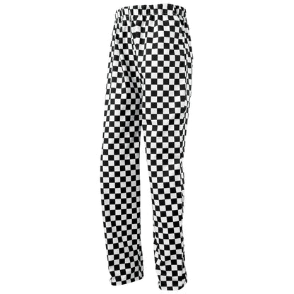 Black-White (Big Check) - Back - Premier Essential Unisex Chefs Trouser - Catering Workwear