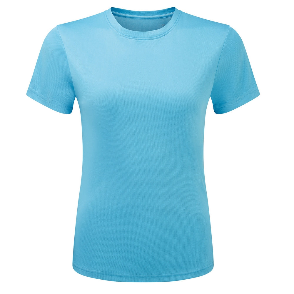 Turquoise - Front - TriDri Womens-Ladies Ion-Charge Textured Recycled T-Shirt