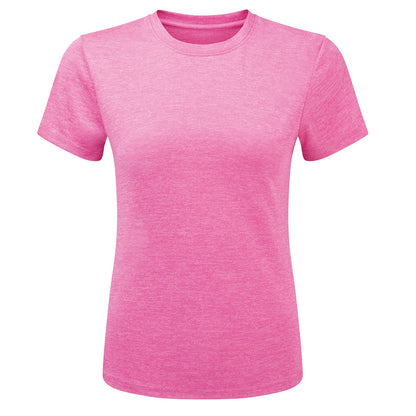 Pink Melange - Front - TriDri Womens-Ladies Ion-Charge Textured Recycled T-Shirt