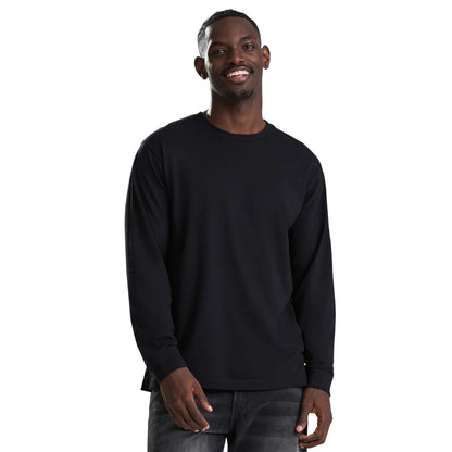 Deep Black - Side - Awdis Mens Long-Sleeved T-Shirt