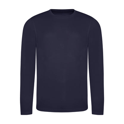 New French Navy - Front - Awdis Mens Long-Sleeved T-Shirt