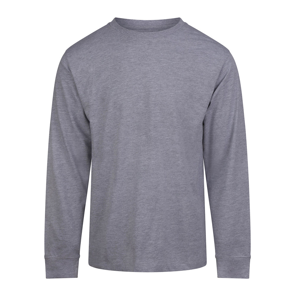 Heather Grey - Front - Awdis Mens Long-Sleeved T-Shirt