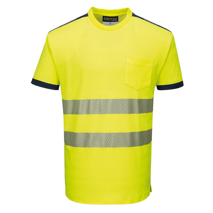 Yellow-Black - Front - Portwest Mens PW3 Hi-Vis T-Shirt