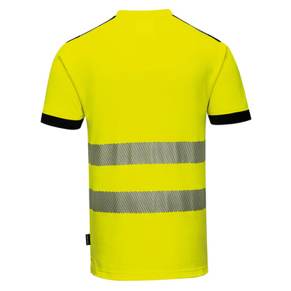 Yellow-Black - Back - Portwest Mens PW3 Hi-Vis T-Shirt