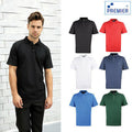 Black - Back - Premier Mens Stud Heavyweight Plain Pique Polo Shirt