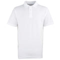 White - Front - Premier Mens Stud Heavyweight Plain Pique Polo Shirt