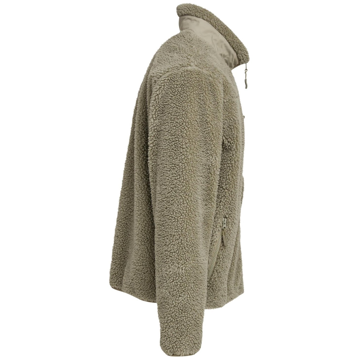 Pale Olive - Side - Build Your Brand Mens Bonded Sherpa Jacket