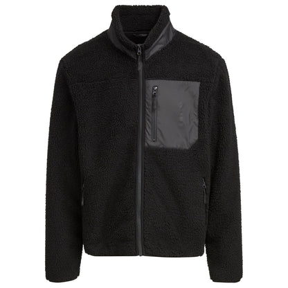 Black - Front - Build Your Brand Mens Bonded Sherpa Jacket