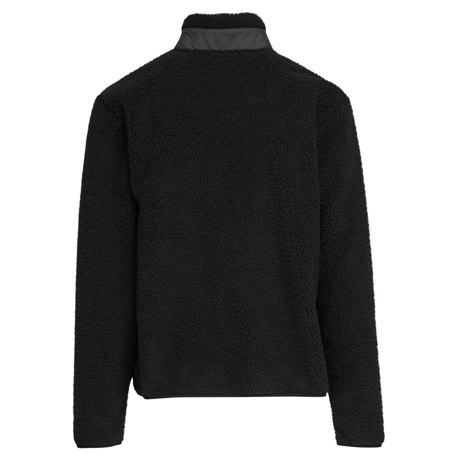 Black - Back - Build Your Brand Mens Bonded Sherpa Jacket