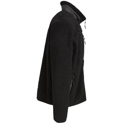 Black - Side - Build Your Brand Mens Bonded Sherpa Jacket